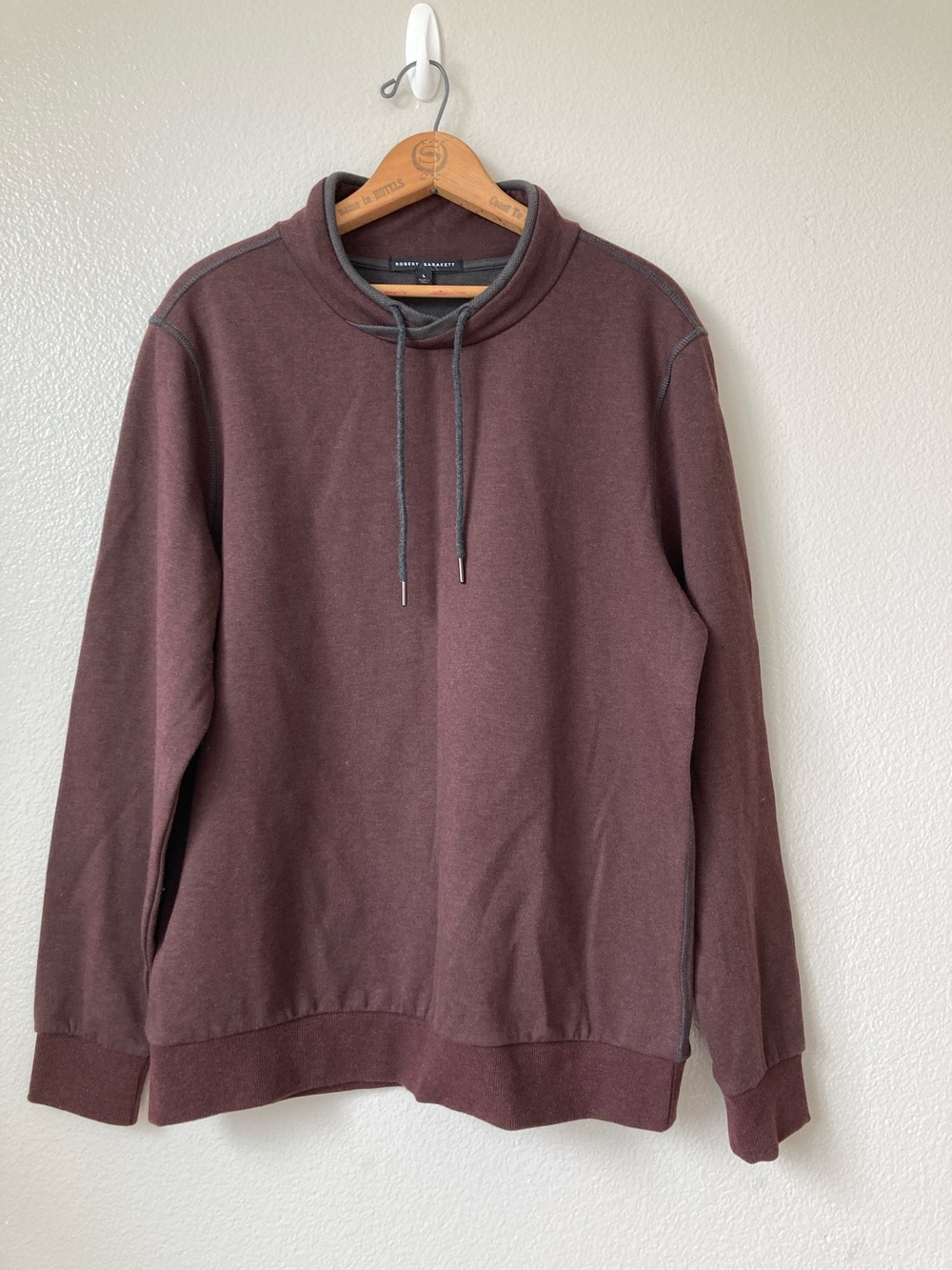 Robert barakett Grandview crossover mock neck sweatshirt preppy sweater sz L